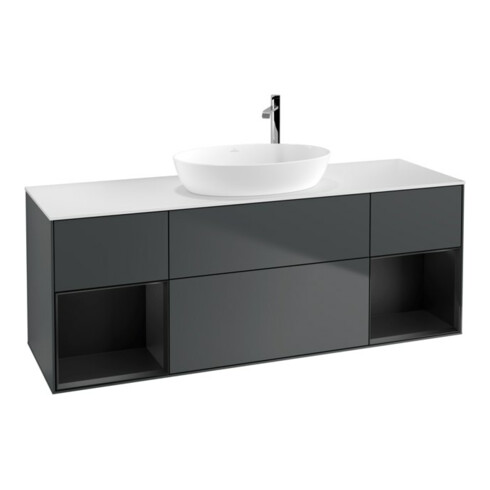 V&B Waschtischunterschrank Finion 160cm, Pl w m, Rg b m Lac, md bl. m Lac