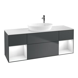 V&B Waschtischunterschrank Finion 160cm, Pl w m, Rg g w Lac, md bl. m Lac