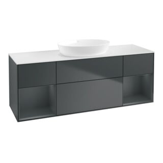 V&B Waschtischunterschrank Finion 160cm, Pl w m, Rg md m Lac, md bl. m Lac