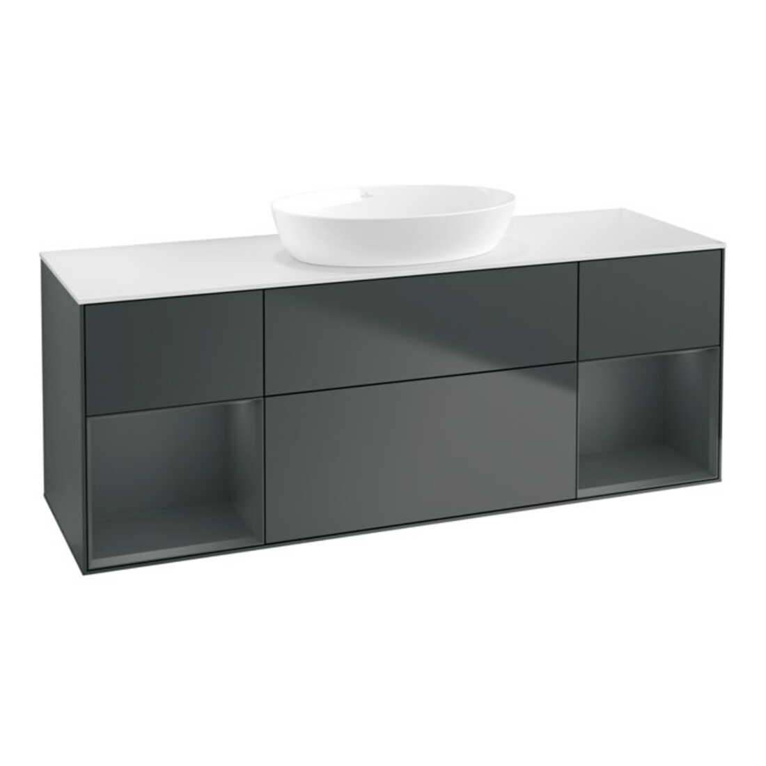 V&B Waschtischunterschrank Finion 160cm, Pl w m, Rg md m Lac, md bl. m Lac