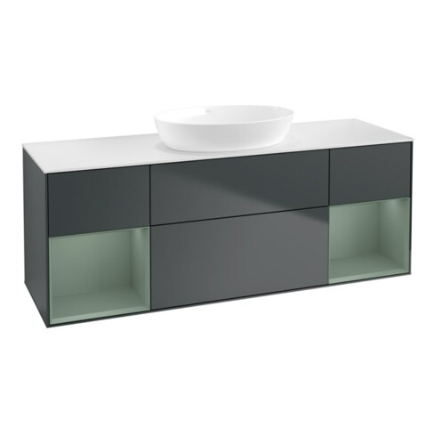 V&B Waschtischunterschrank Finion 160cm, Pl w m, Rg Ol m Lac, md bl. m Lac