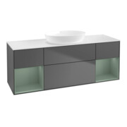 V&B Waschtischunterschrank Finion 160cm, Pl w m, Rg Oli. m Lac, Anthrac. m