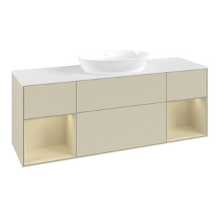 V&B Waschtischunterschrank Finion 160cm, Pl w m, Rg si G m La, si Gr m Lac