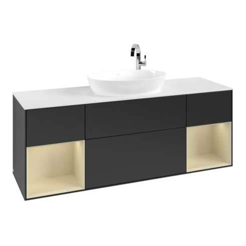 V&B Waschtischunterschrank Finion 160cm, Pl w m, Rg si Gr m Lac, bla m Lac