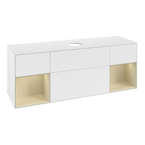 V&B Waschtischunterschrank Finion 160cm, Pl w m, Rg si Gr m Lac, wh. m Lac