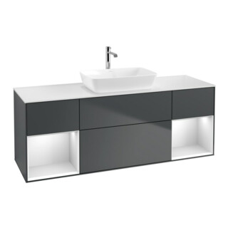V&B Waschtischunterschrank Finion 160cm, Pl w m, Rg w m Lac, md bl. m Lac