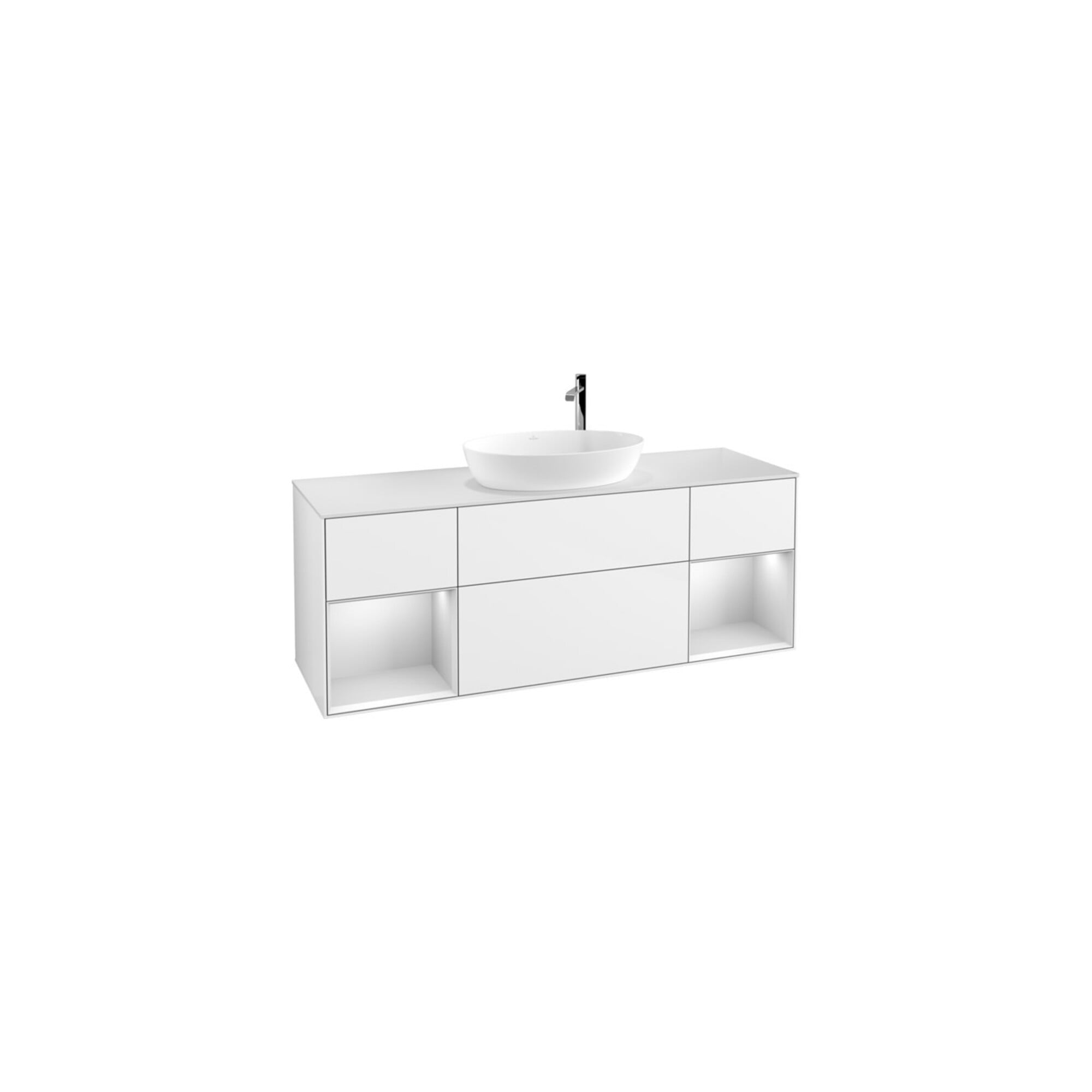 V&B Waschtischunterschrank Finion 160cm, Pl w m, Rg wh. m Lac, glo wh. Lac ; Villeroy & Boch