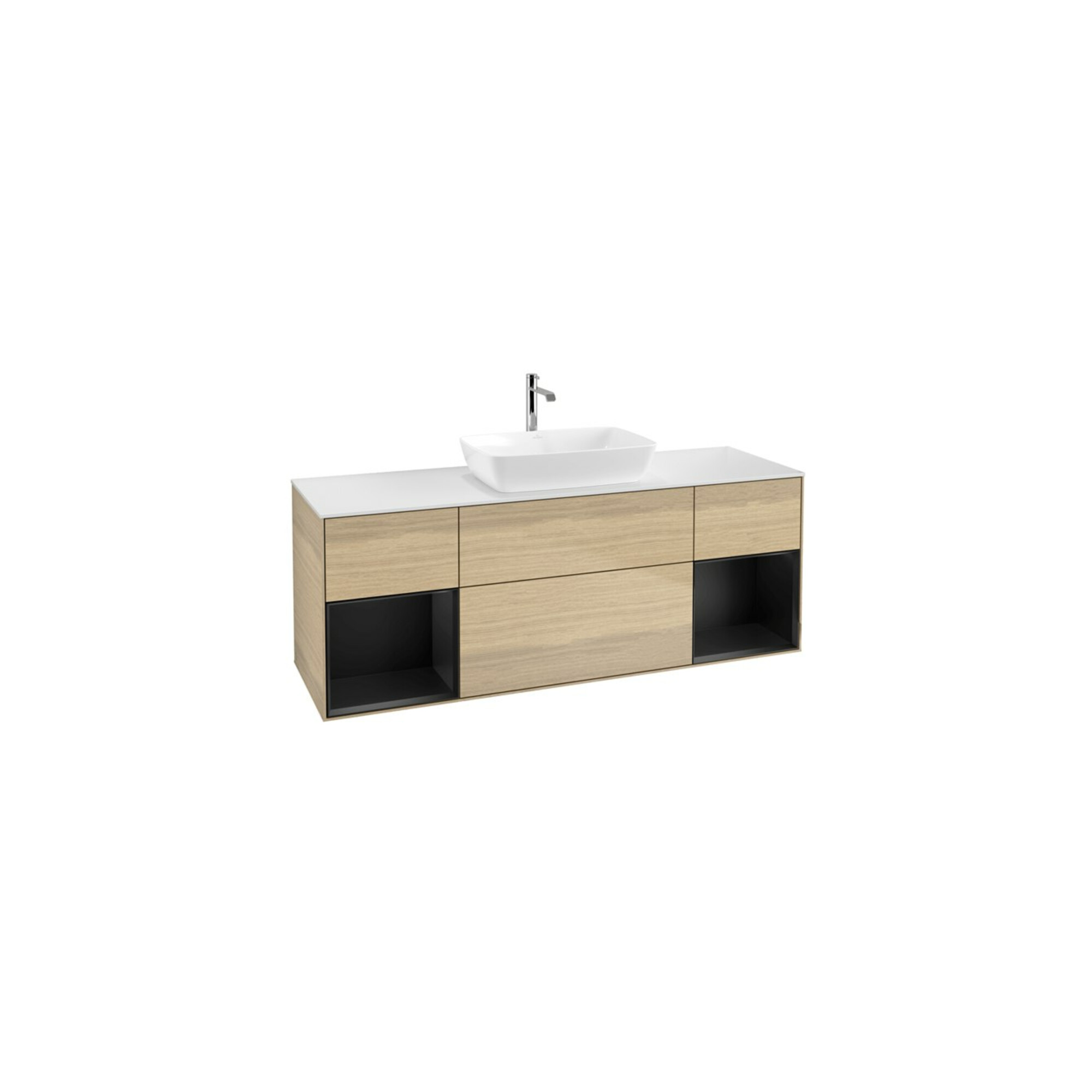 V&B Waschtischunterschrank Finion 160cm, Pl wh. m, Reg bla m Lac, Oa ven ; Villeroy & Boch