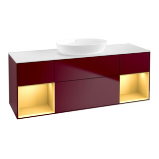 V&B Waschtischunterschrank Finion 160cm, Pl wh. m, Reg gol m Lac, Peo m