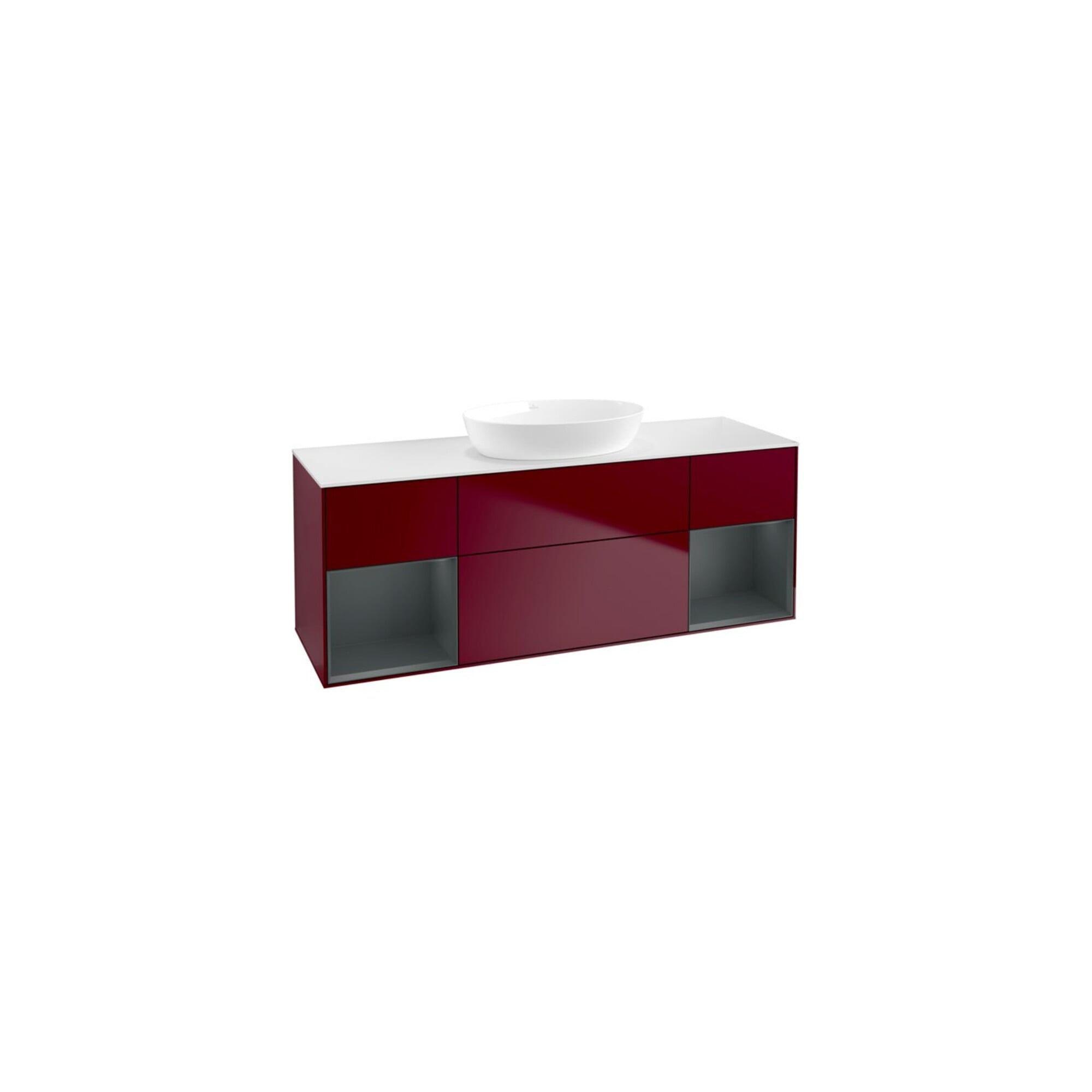 V&B Waschtischunterschrank Finion 160cm, Pl wh. m, Reg md m Lac, Peo m ; Villeroy & Boch