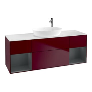 V&B Waschtischunterschrank Finion 160cm, Pl wh. m, Reg md m Lac, Peo m