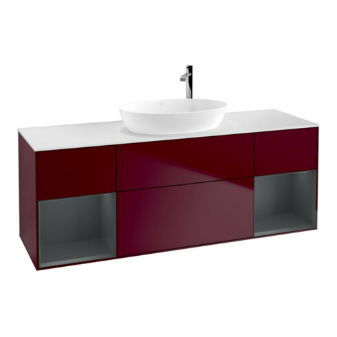 V&B Waschtischunterschrank Finion 160cm, Pl wh. m, Reg md m Lac, Peo m