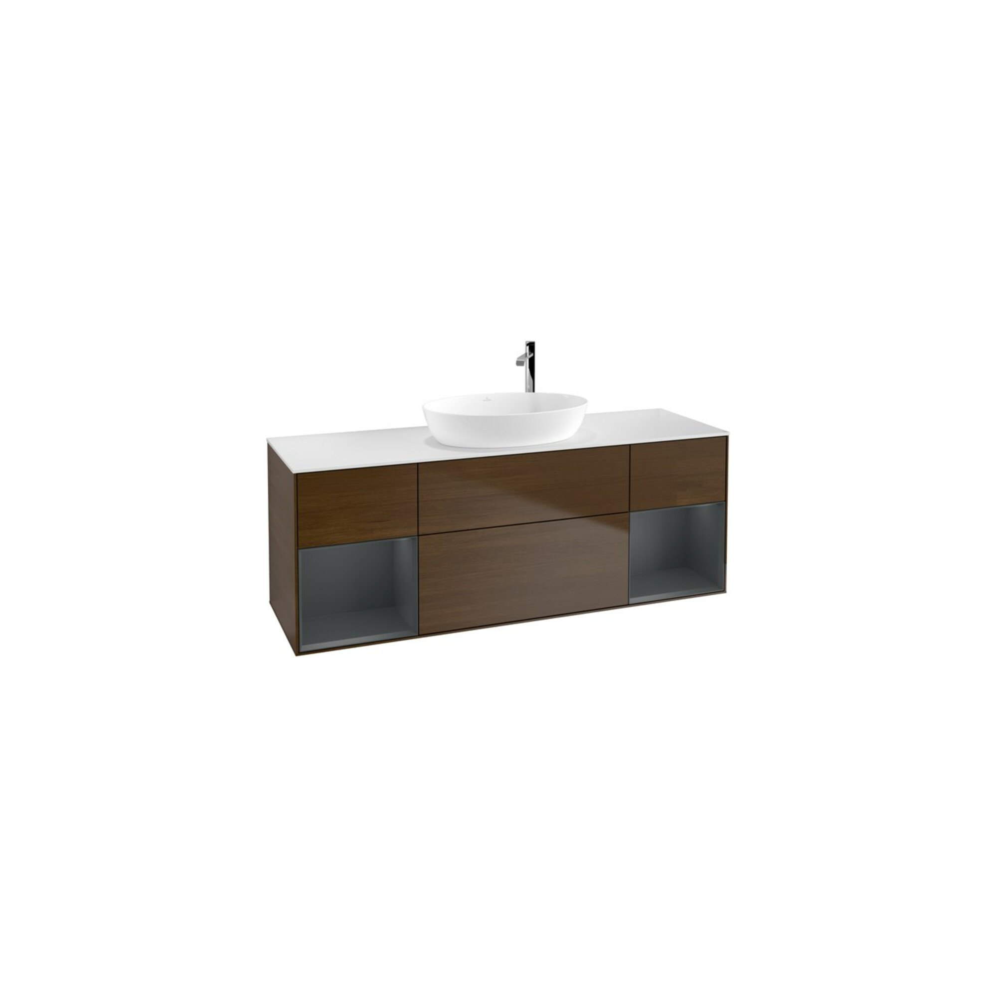 V&B Waschtischunterschrank Finion 160cm, Pl wh. m, Reg md m Lac, wal ven ; Villeroy & Boch