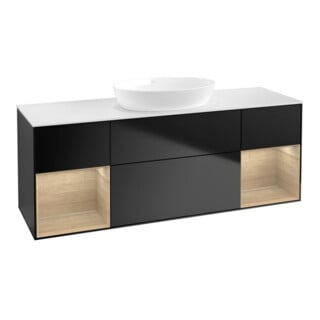 V&B Waschtischunterschrank Finion 160cm, Pl wh. m, Reg Oa ven, bla m Lac