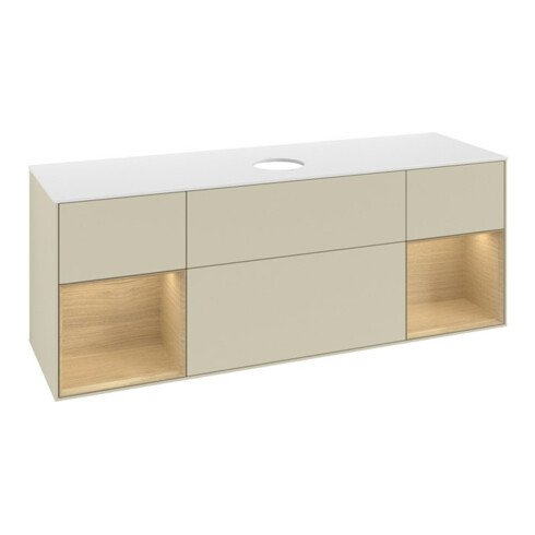 V&B Waschtischunterschrank Finion 160cm, Pl wh. m, Reg Oa ven, si Gr m Lac