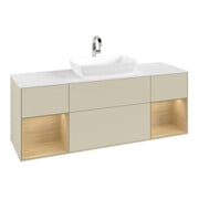 V&B Waschtischunterschrank Finion 160cm, Pl wh. m, Reg Oa ven, si Gr m Lac