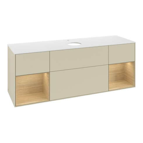 V&B Waschtischunterschrank Finion 160cm, Pl wh. m, Reg Oa ven, si Gr m Lac