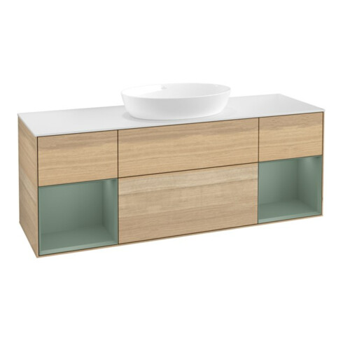 V&B Waschtischunterschrank Finion 160cm, Pl wh. m, Reg Oli. m Lac, Oa ven