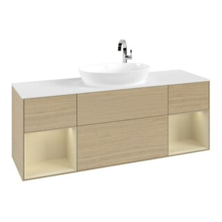 V&B Waschtischunterschrank Finion 160cm, Pl wh. m, Reg si Gr m Lac, Oa ven