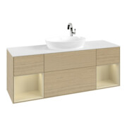 V&B Waschtischunterschrank Finion 160cm, Pl wh. m, Reg si Gr m Lac, Oa ven