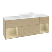 V&B Waschtischunterschrank Finion 160cm, Pl wh. m, Reg si Gr m Lac, Oa ven