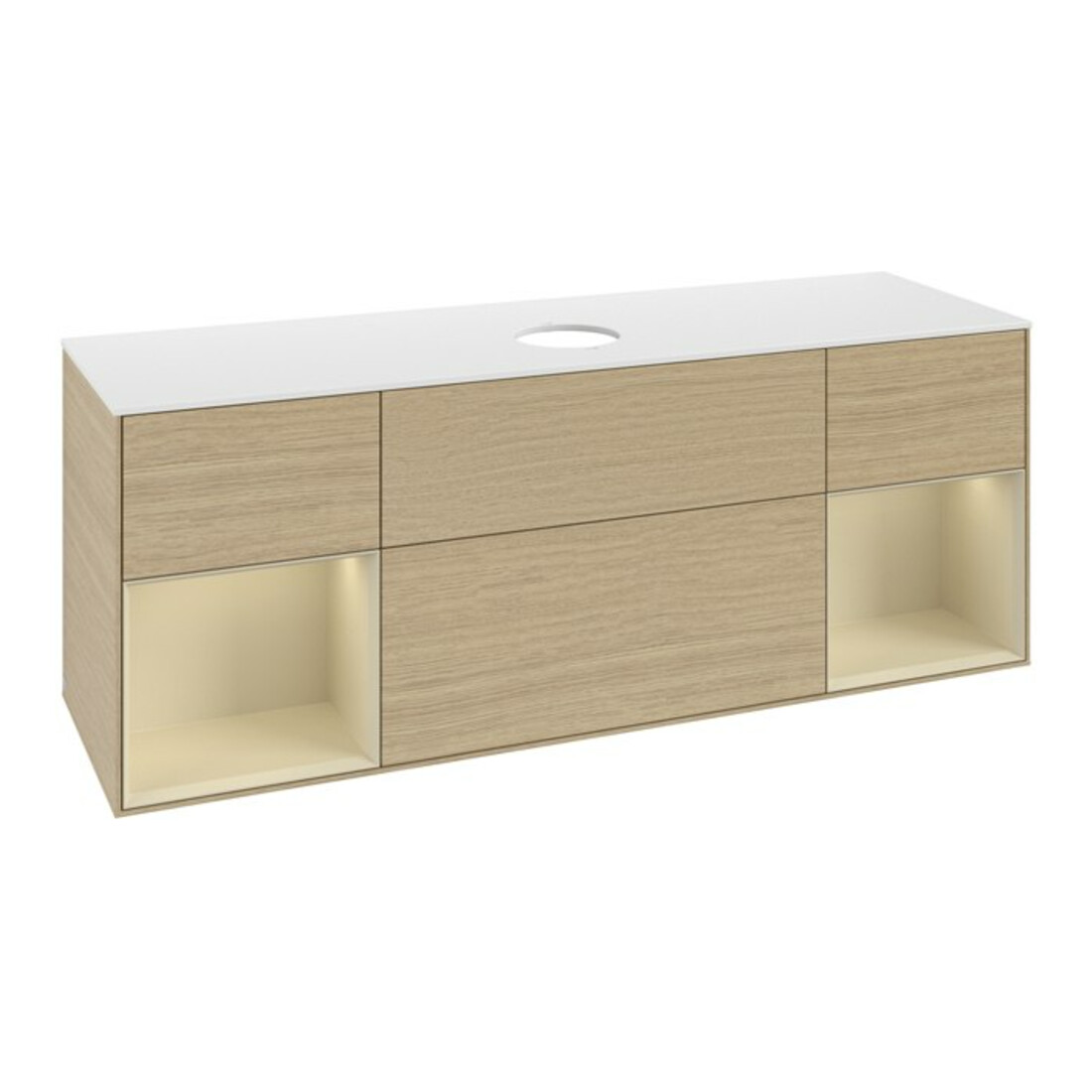 V&B Waschtischunterschrank Finion 160cm, Pl wh. m, Reg si Gr m Lac, Oa ven