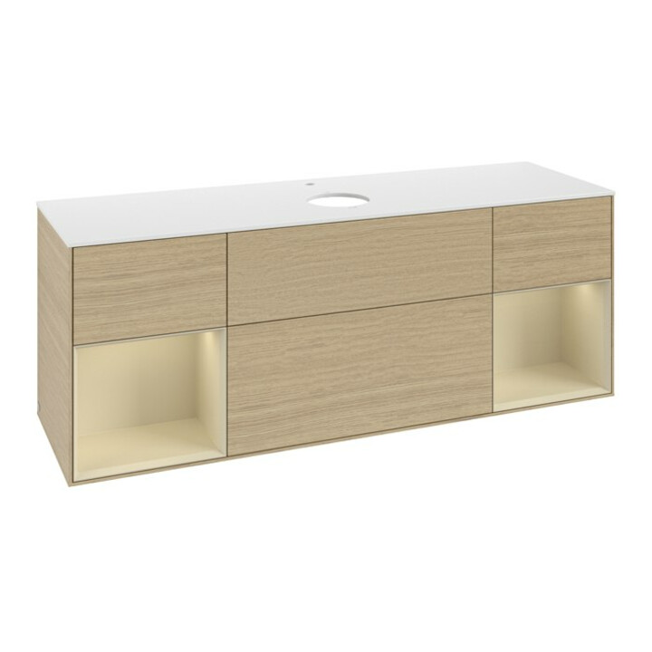 V&B Waschtischunterschrank Finion 160cm, Pl wh. m, Reg si Gr m Lac, Oa ven