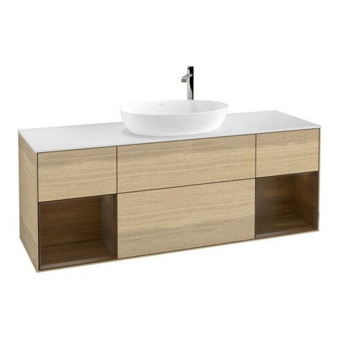 V&B Waschtischunterschrank Finion 160cm, Pl wh. m, Reg wal ven, Oa ven
