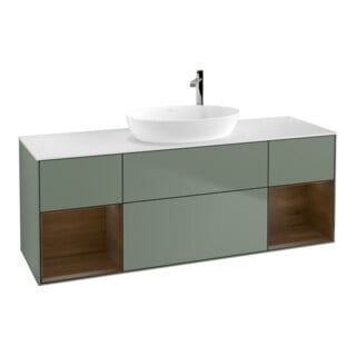 V&B Waschtischunterschrank Finion 160cm, Pl wh. m, Reg wal ven, Oli. m Lac