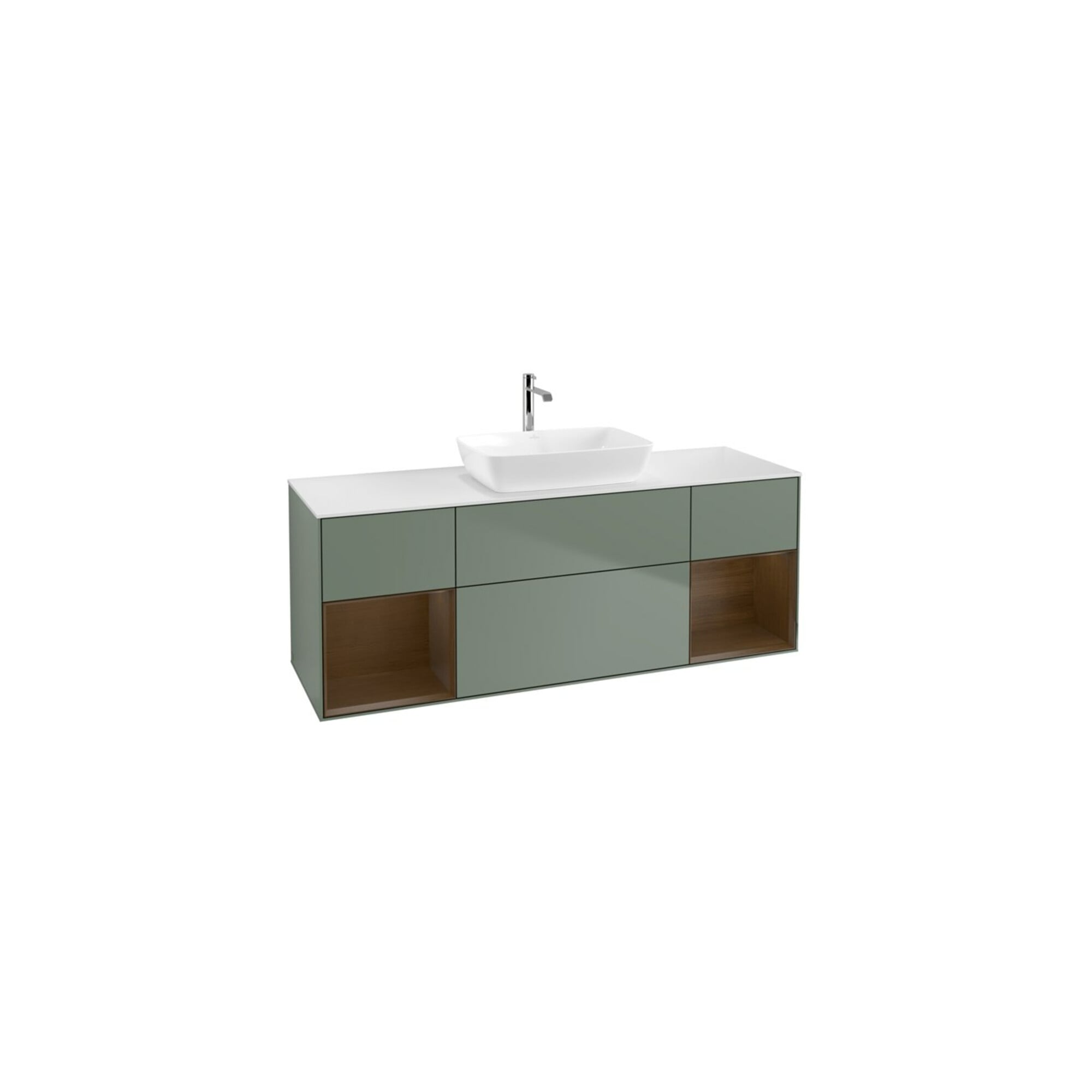 V&B Waschtischunterschrank Finion 160cm, Pl wh. m, Reg wal ven, Oli. m Lac ; Villeroy & Boch