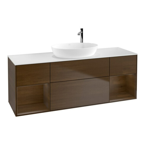 V&B Waschtischunterschrank Finion 160cm, Pl wh. m, Reg wal ven, wal ven