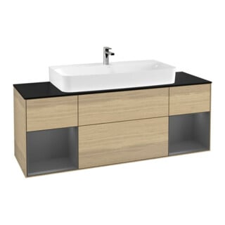 V&B Waschtischunterschrank Finion 160cm, Reg Anthrac. m Lac, Oak Veneer