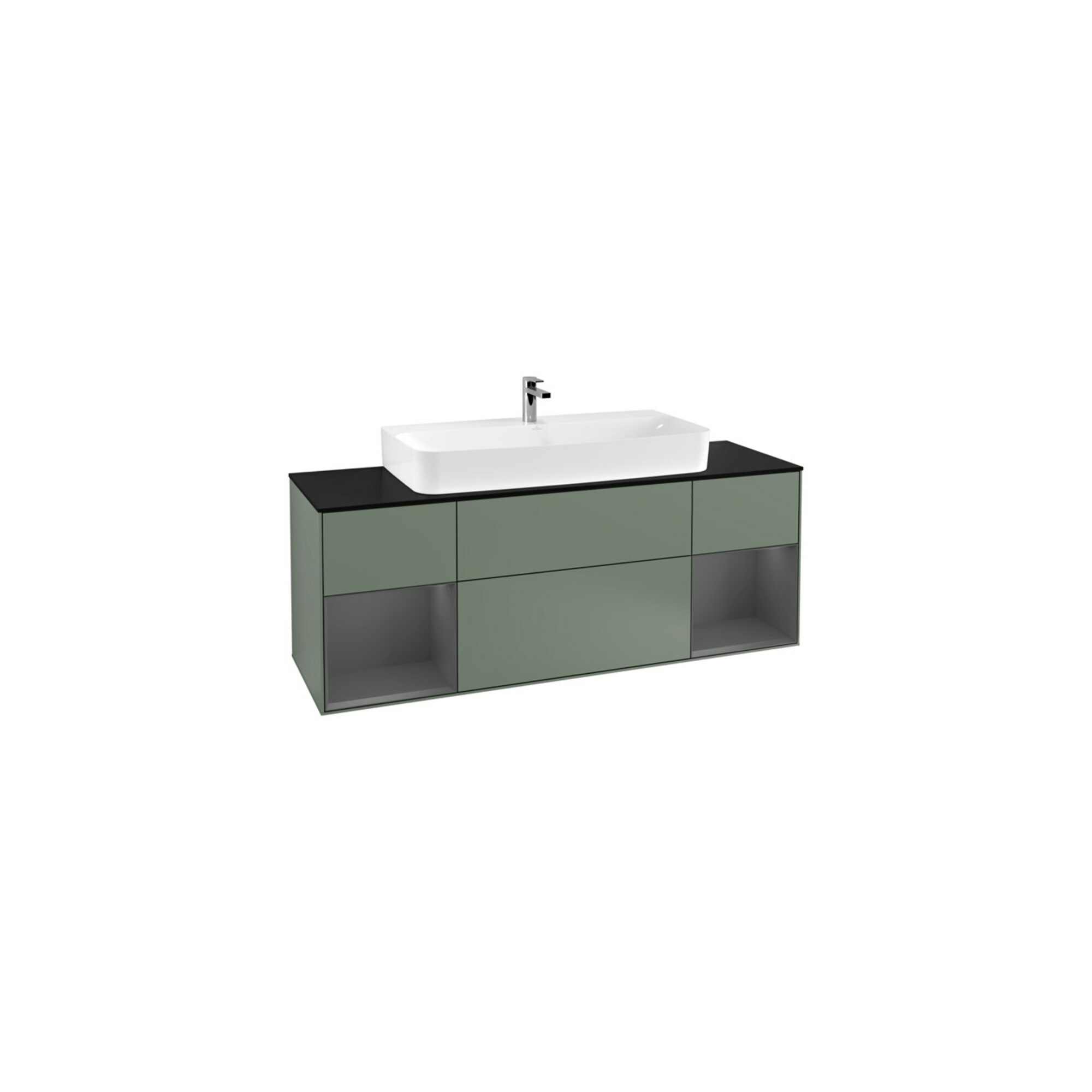 V&B Waschtischunterschrank Finion 160cm, Reg Anthrac. m Lac, Oli. m Lac ; Villeroy & Boch