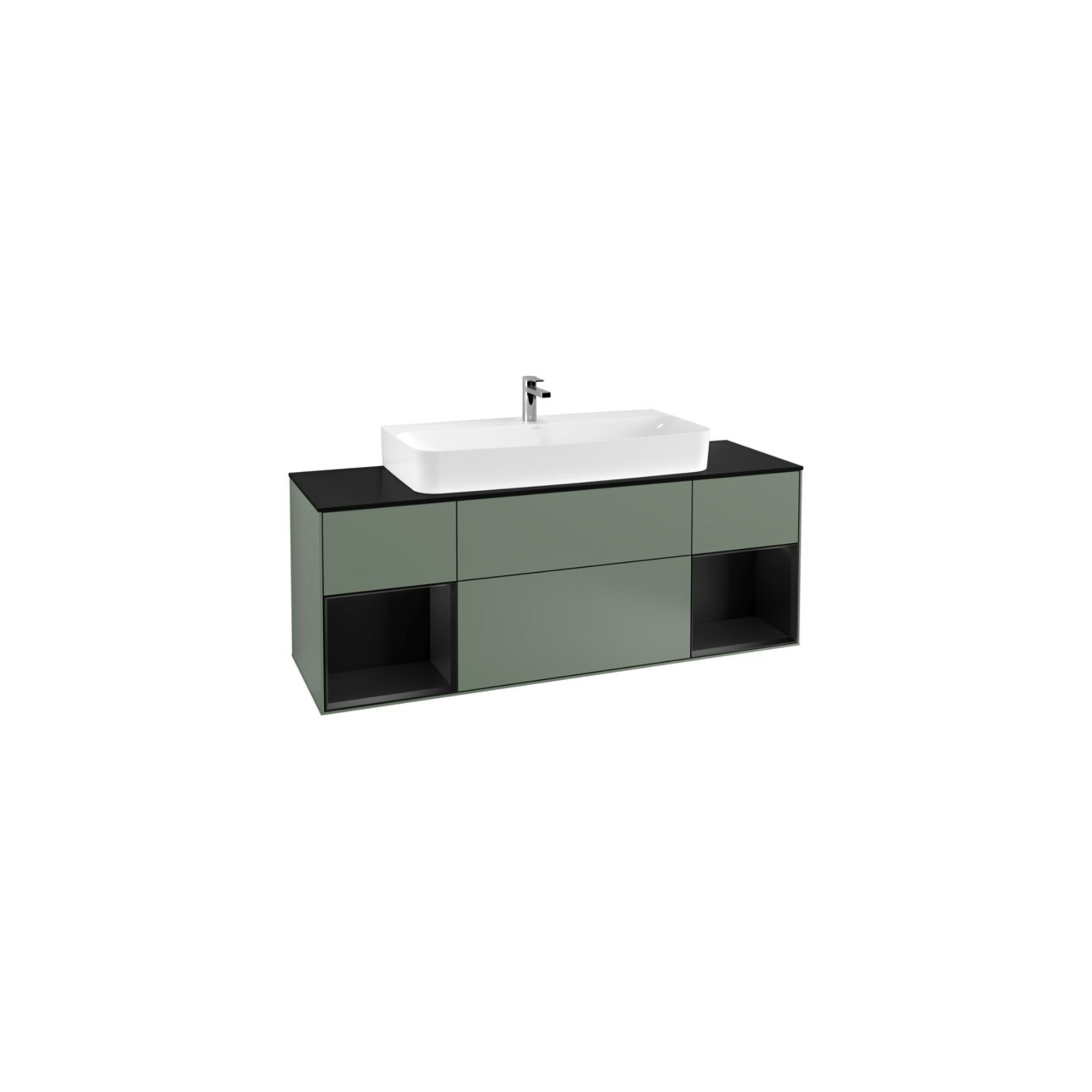 V&B Waschtischunterschrank Finion 160cm, Reg bla m Lac, Olive Matt Lacquer ; Villeroy & Boch