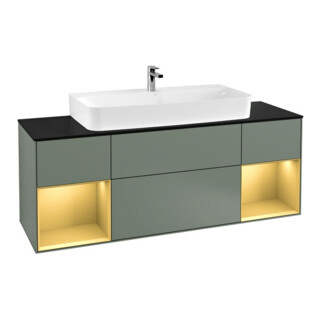 V&B Waschtischunterschrank Finion 160cm, Reg gol m Lac, Olive Matt Lacquer