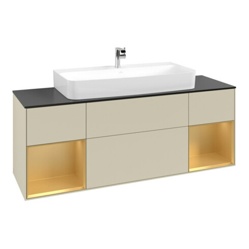 V&B Waschtischunterschrank Finion 160cm, Reg gol m Lac, si Gr Matt Lacquer