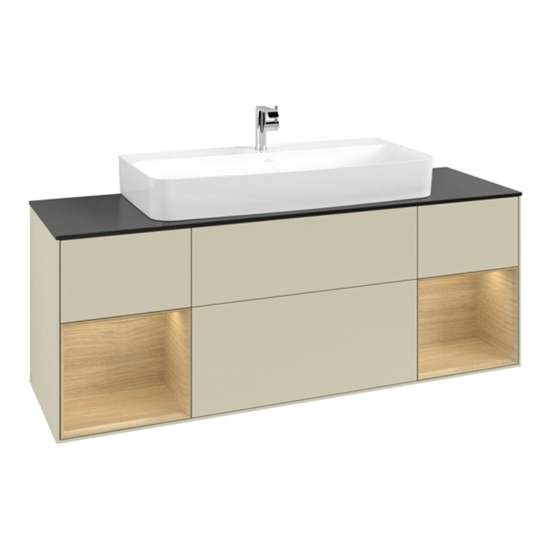 V&B Waschtischunterschrank Finion 160cm, Reg Oa ven, si Grey Matt Lacquer