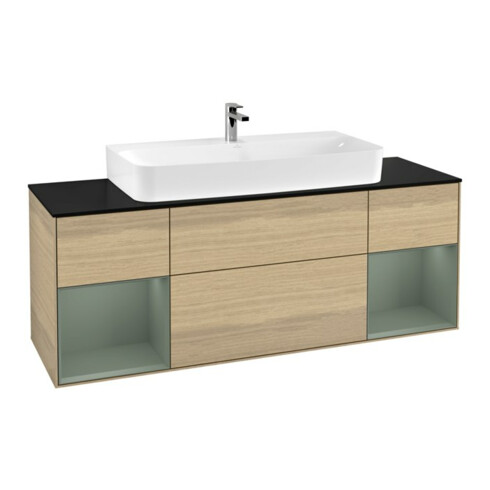 V&B Waschtischunterschrank Finion 160cm, Reg Oli. matt lacquer, Oak Veneer
