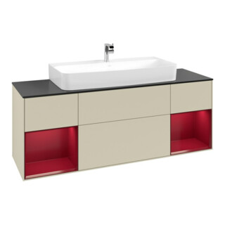 V&B Waschtischunterschrank Finion 160cm, Reg Peo m Lac, si Gr Matt Lacquer