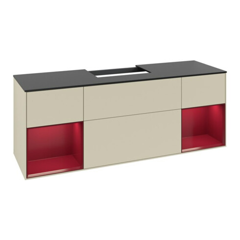 V&B Waschtischunterschrank Finion 160cm, Reg Peo m Lac, si Gr Matt Lacquer