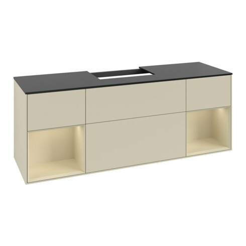 V&B Waschtischunterschrank Finion 160cm, Reg si Gr m Lac, si Gr m Lacquer