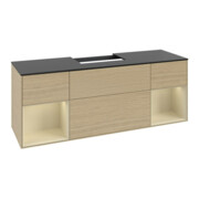 V&B Waschtischunterschrank Finion 160cm, Reg si Gr m Lacquer, Oak Veneer