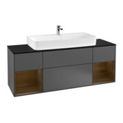 V&B Waschtischunterschrank Finion 160cm, Reg wal Veneer, Anthracite matt