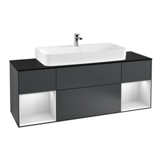 V&B Waschtischunterschrank Finion 160cm, Reg wh. m Lac, md bl. m Lacquer