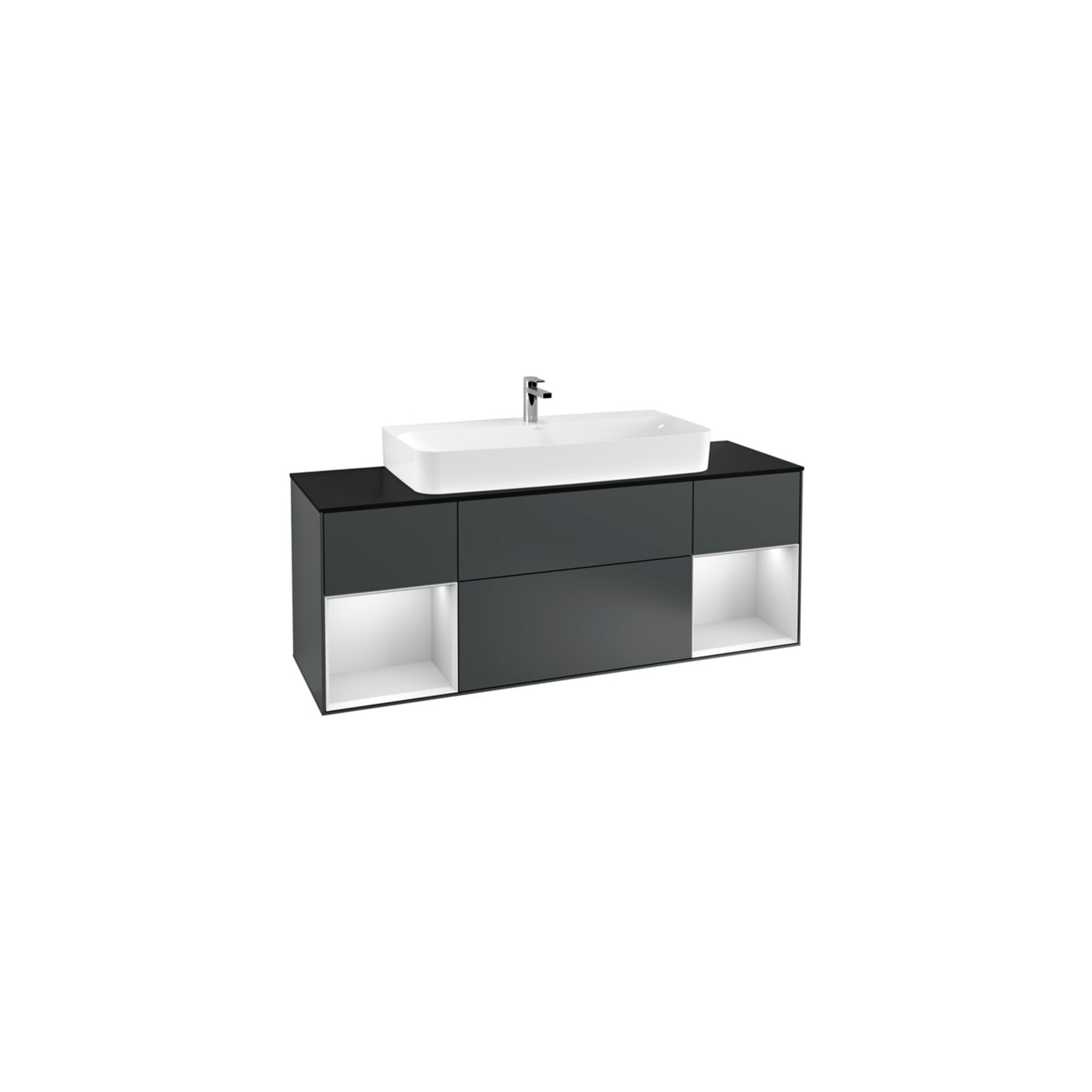 V&B Waschtischunterschrank Finion 160cm, Reg wh. m Lac, md bl. m Lacquer ; Villeroy & Boch