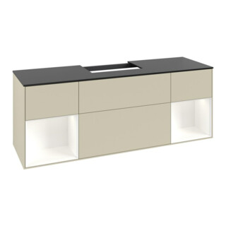 V&B Waschtischunterschrank Finion 160cm, Reg wh. m Lac, si Gr Matt Lacquer