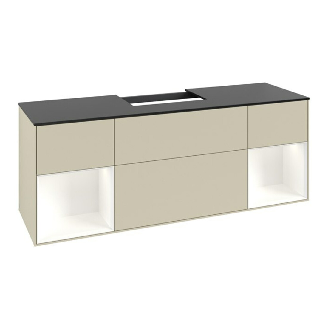 V&B Waschtischunterschrank Finion 160cm, Reg wh. m Lac, si Gr Matt Lacquer