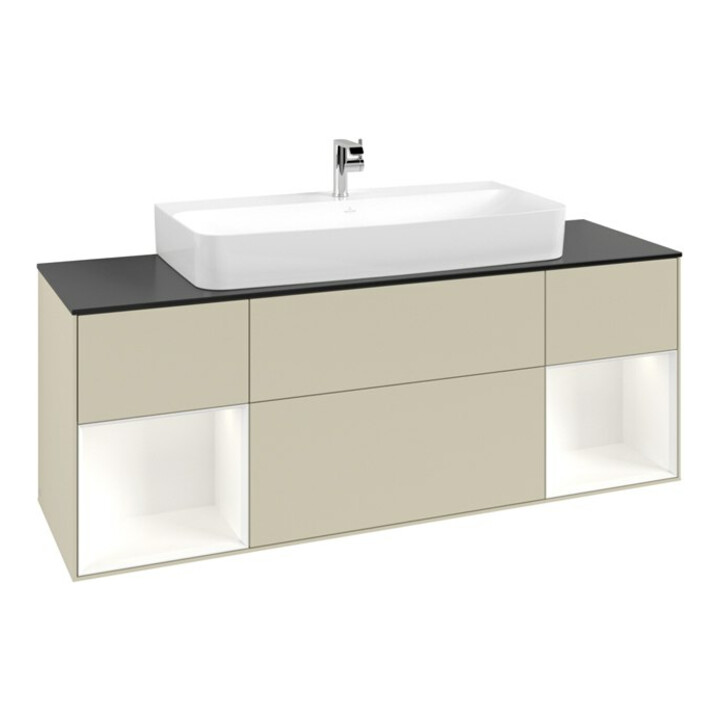 V&B Waschtischunterschrank Finion 160cm, Reg wh. m Lac, si Gr Matt Lacquer