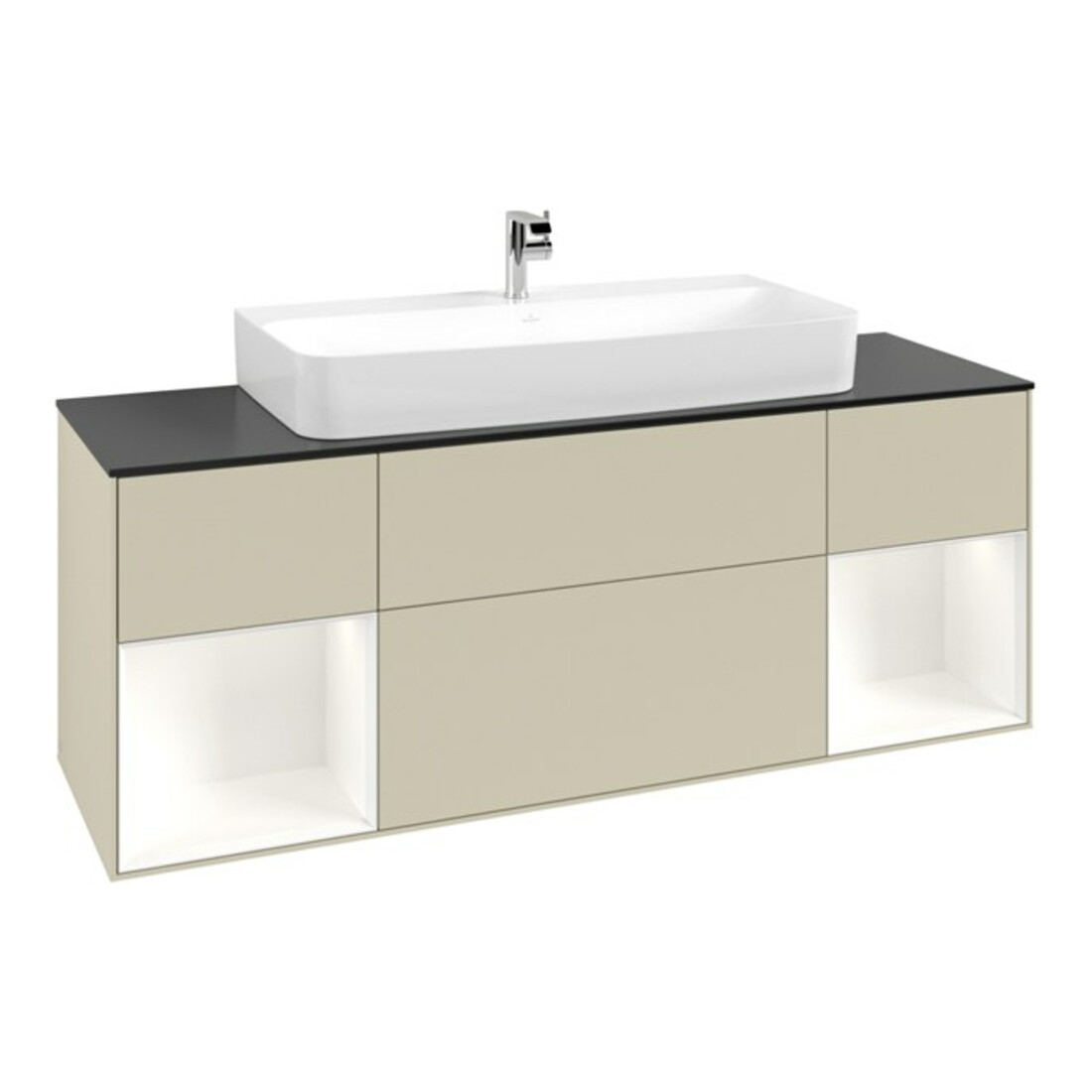 V&B Waschtischunterschrank Finion 160cm, Reg wh. m Lac, si Gr Matt Lacquer