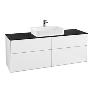 V&B Waschtischunterschrank Finion 160x60,3cm, Abd.-Pl. bla m, glo wh. Lac